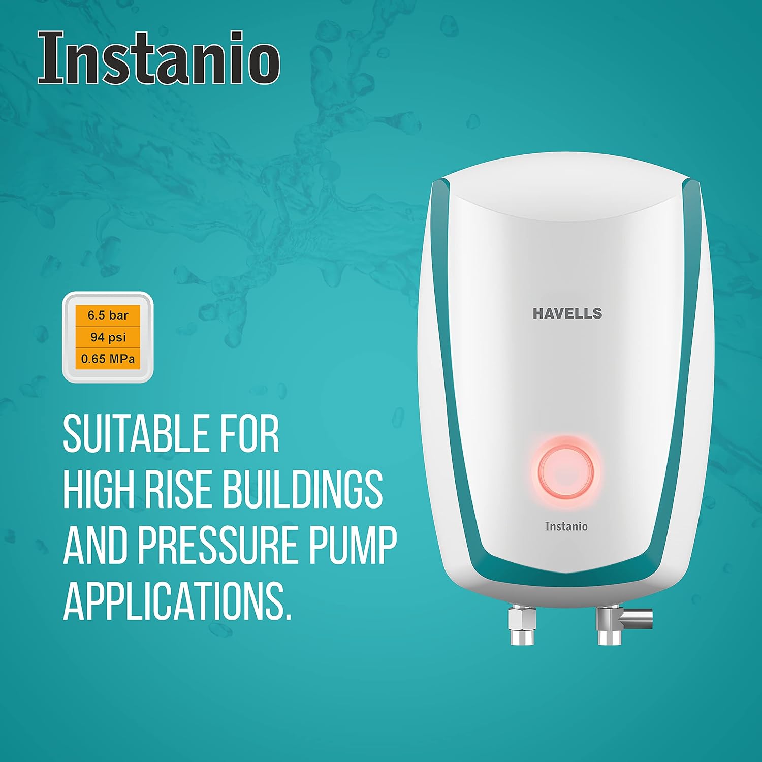 Havells Instanio 3-Litre Instant Geyser (White/Blue) & Aqua Plus 1.2 litre Double Wall Kettle / 304 Stainless Steel Inner Body/Cool touch outer body/Wider mouth